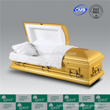 LUXES New American Wooden Casket With Golden Colored